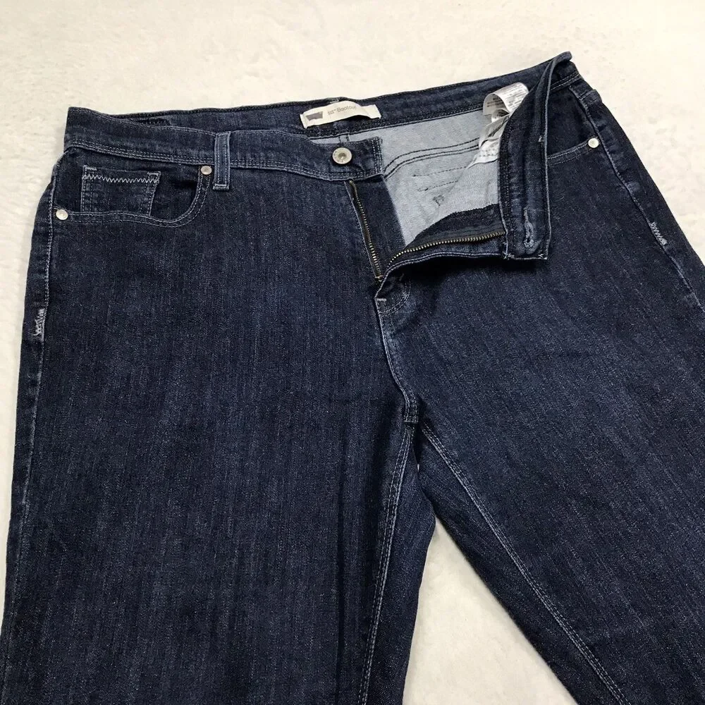 LEVIS 515 Bootcut Jeans Women 36x34 (32/34 tag) Dark Wash Stretch Western Flap